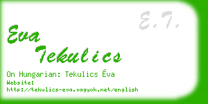 eva tekulics business card